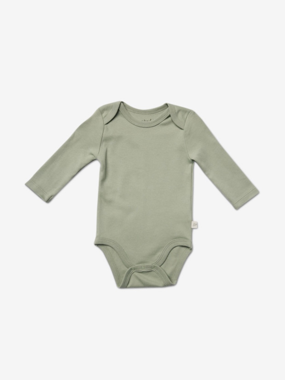 Tiny Kind Solid Long Sleeve Bodysuit, Desert Sage, 3-6M